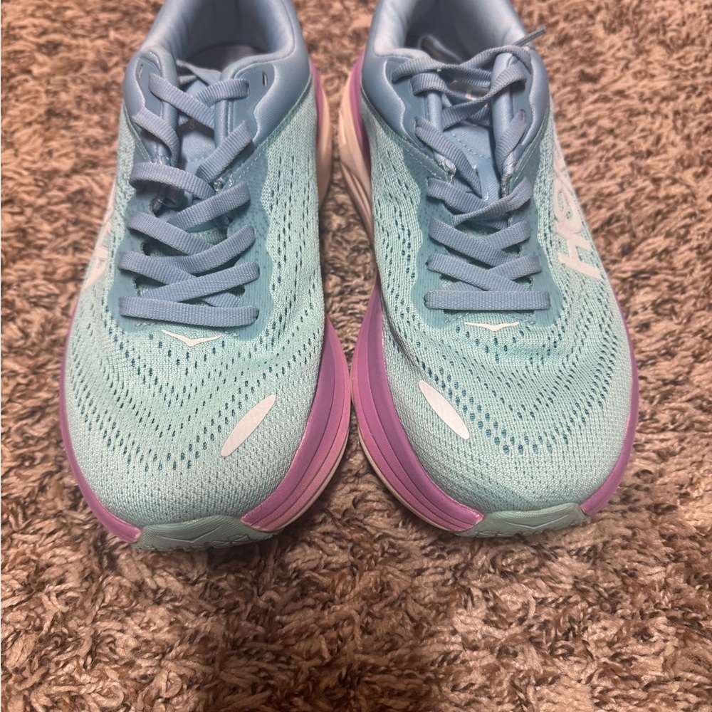 Hoka Bondi 8 Women's Teal and Lavender Athletic Shoes size 6.5